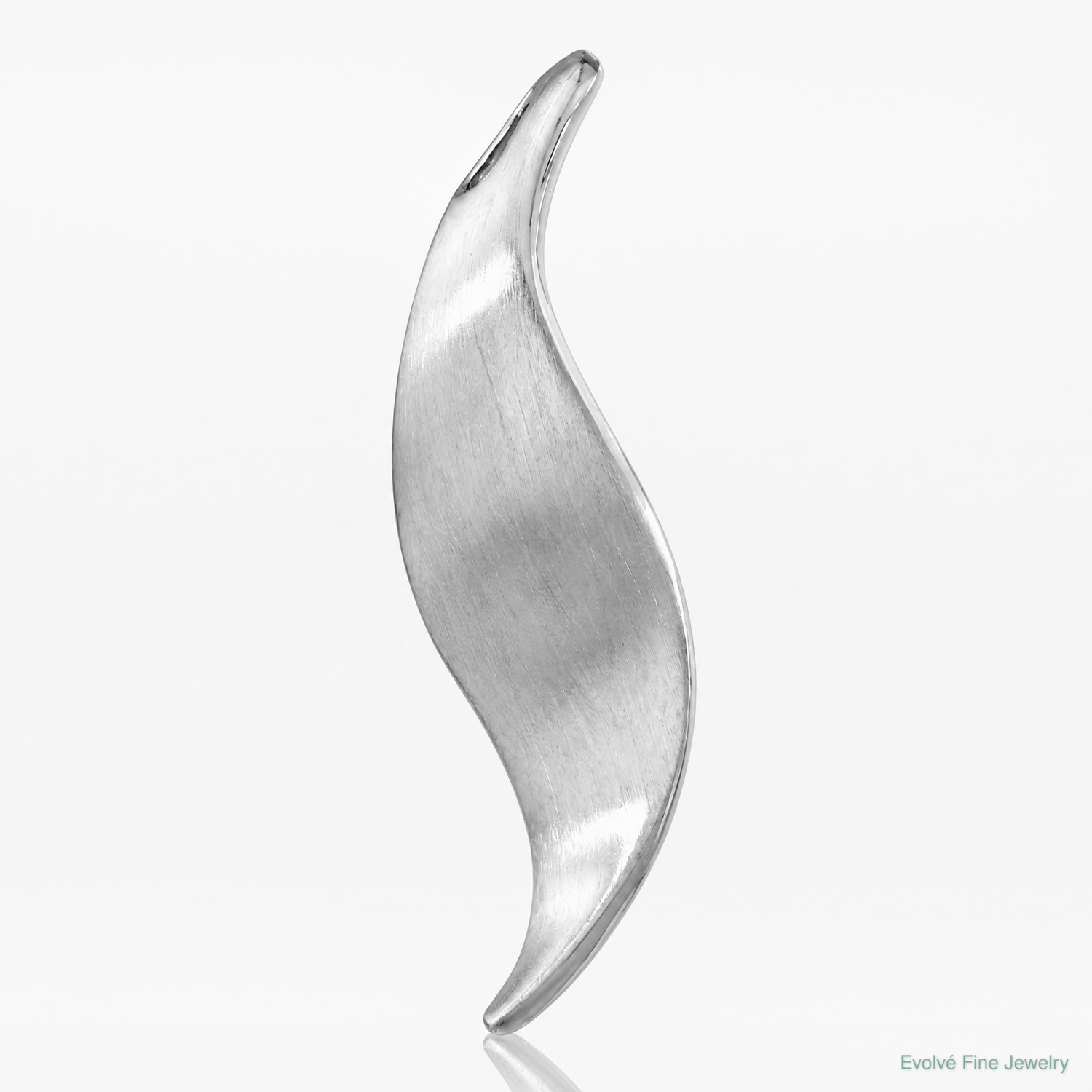 Sterling Silver RH-plated Brushed & Polished Curved Chain Slide - Lifestyle View
