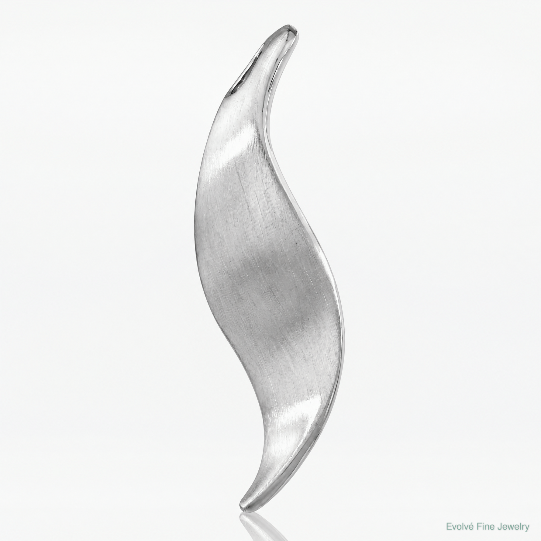 Sterling Silver RH-plated Brushed & Polished Curved Chain Slide - Lifestyle View