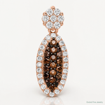 Sterling Silver Rose-tone Black Rhodium-plated CZ Pendant - Lifestyle View