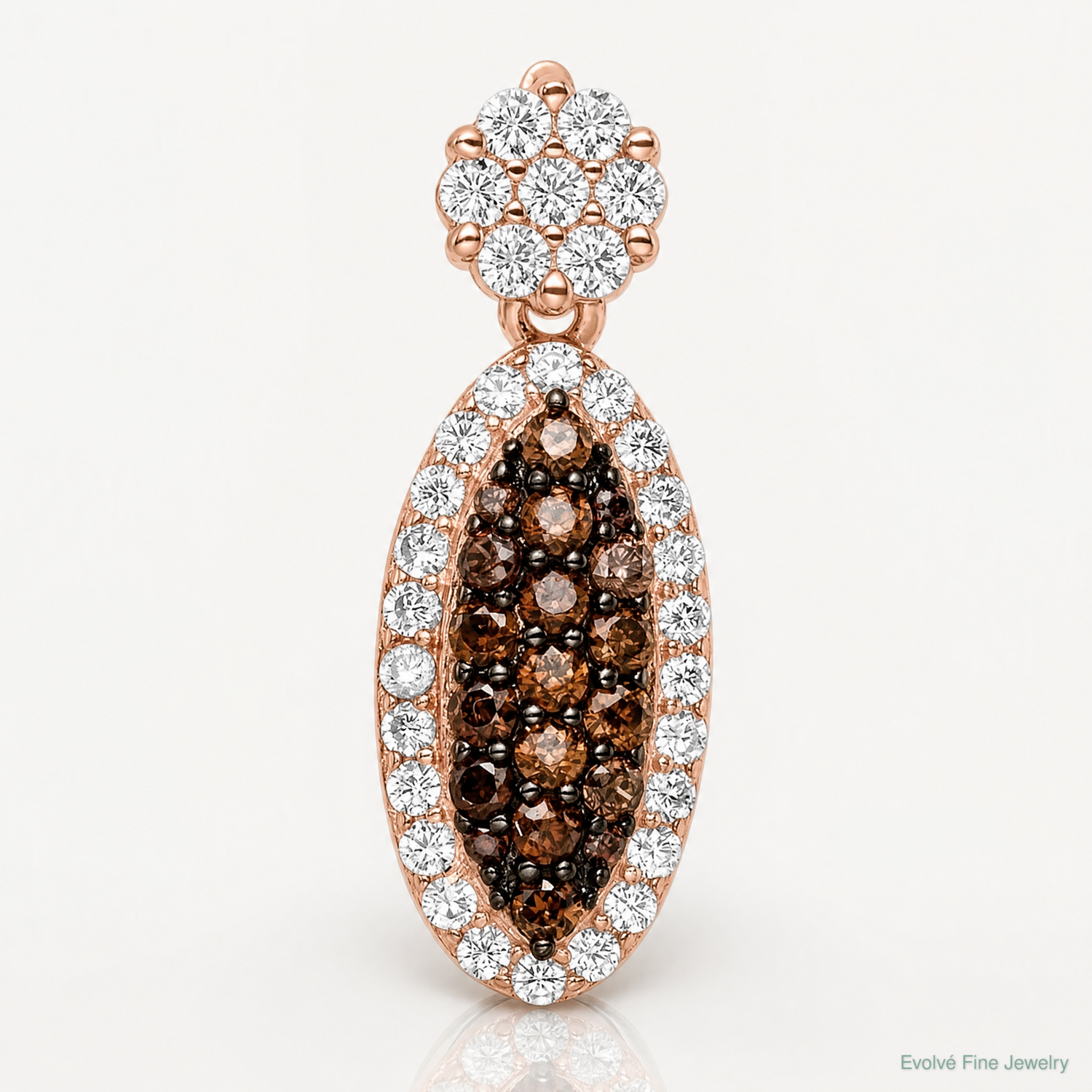 Sterling Silver Rose-tone Black Rhodium-plated CZ Pendant - Lifestyle View