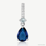Sterling Silver Rhodium-plated CZ and Blue Glass Pendant - Lifestyle View