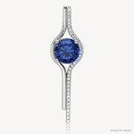 Sterling Silver Rhodium plated Blue & White CZ Slide Pendant - Lifestyle View