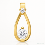 Sterling Silver Gold-tone with CZ Teardrop Shape Chain Slide - Lifestyle View
