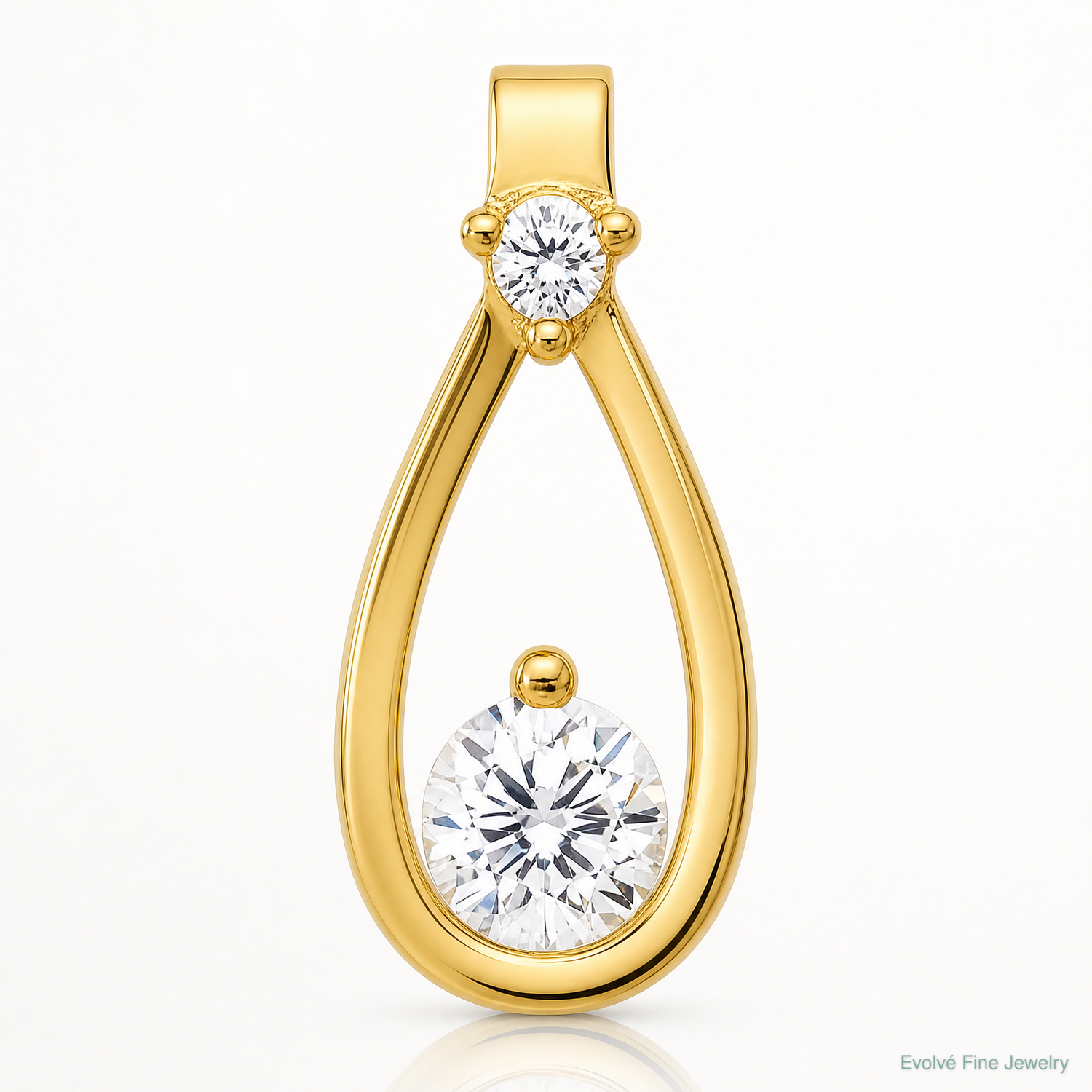 Sterling Silver Gold-tone with CZ Teardrop Shape Chain Slide - Lifestyle View