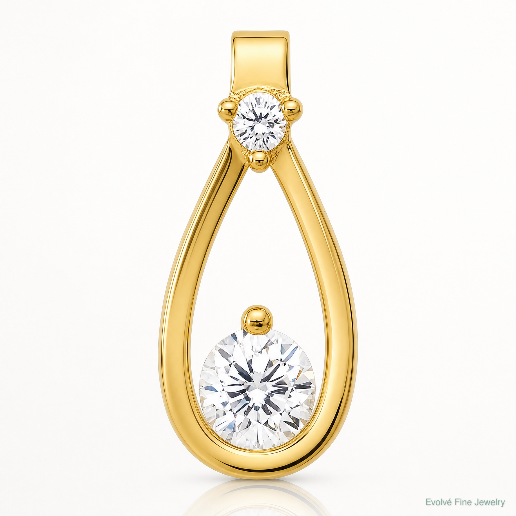 Sterling Silver Gold-tone with CZ Teardrop Shape Chain Slide - Lifestyle View