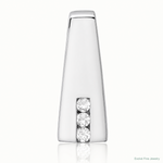 Sterling Silver Rhodium-plated CZ Chain Slide Pendant - Lifestyle View