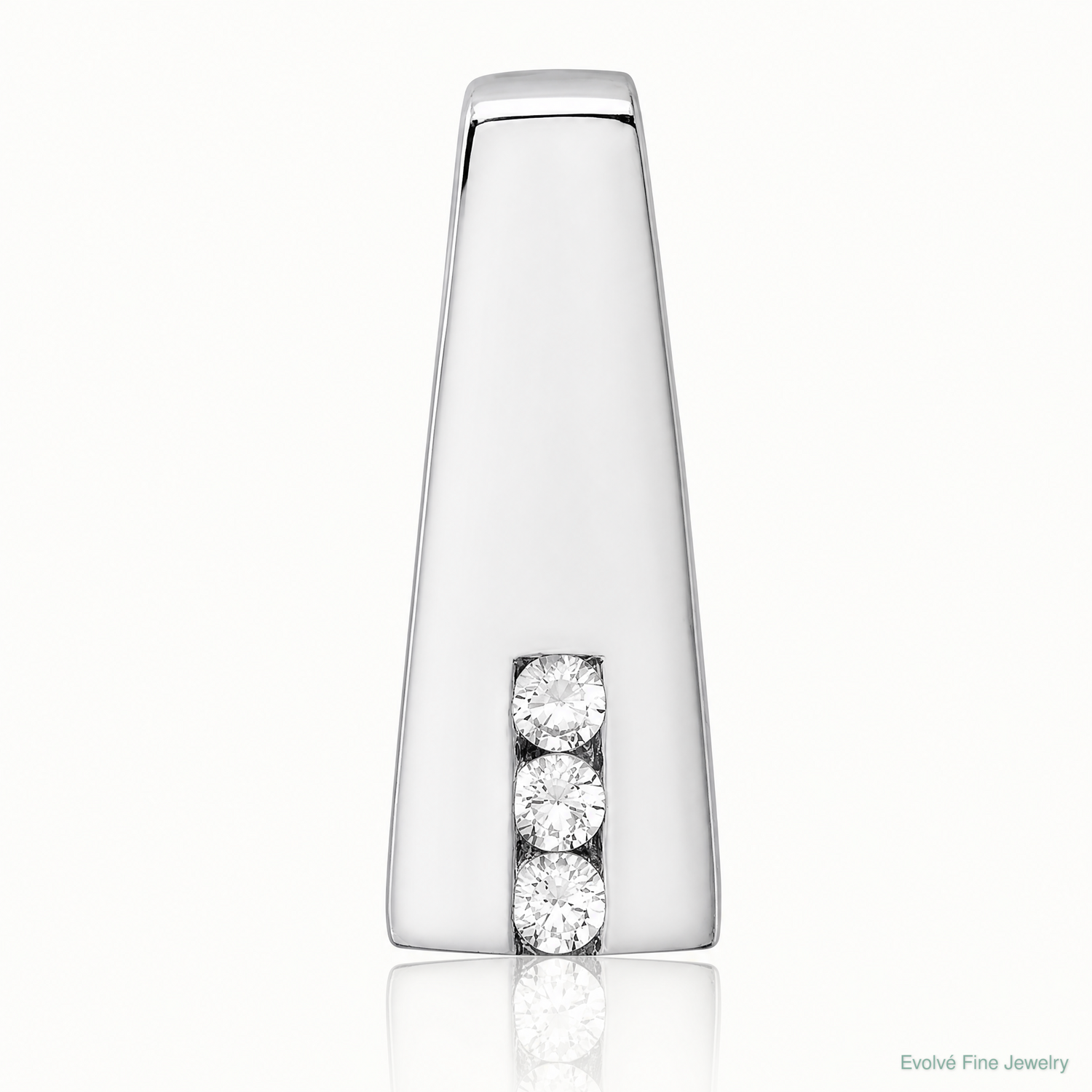 Sterling Silver Rhodium-plated CZ Chain Slide Pendant - Lifestyle View