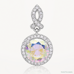 Sterling Silver Rhodium-plated Iridescent CZ Pendant - Lifestyle View