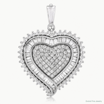 Sterling Silver Rhodium-plated CZ Heart Pendant - Lifestyle View