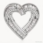 Sterling Silver Rhodium-plated CZ Heart Chain Slide Pendant - Lifestyle View