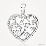 Sterling Silver Rhodium-plated CZ Heart Pendant - Lifestyle View