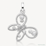 Sterling Silver Rhodium-plated CZ Butterfly Pendant - Lifestyle View