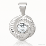 Sterling Silver Polished and Textured CZ Knot Pendant - Lifestyle View