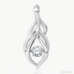 Sterling Silver Rhodium-plated Vibrant CZ Open Teardrop Pendant - Lifestyle View