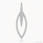 Sterling Silver Rhodium-plated CZ Oval Pendant - Lifestyle View