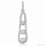 Sterling Silver Rhodium-plated CZ Dangle Pendant - Lifestyle View