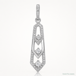 Sterling Silver Rhodium-plated CZ 3 Pointed Pendant - Lifestyle View