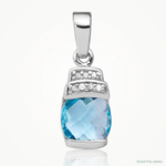 Sterling Silver Rhodium-plated Blue CZ Pendant - Lifestyle View