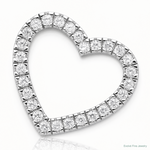 Sterling Silver Rhodium-plated CZ Heart Slide Pendant - Lifestyle View