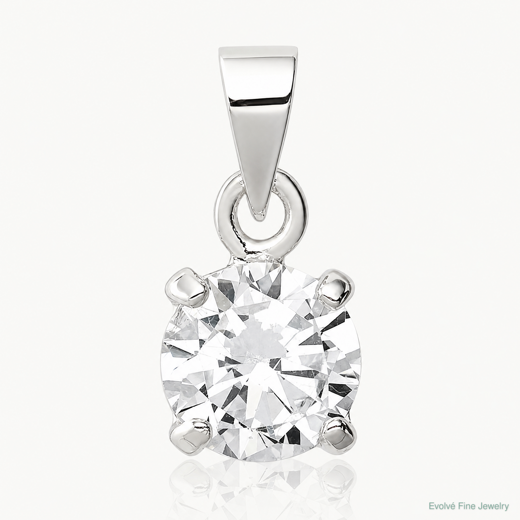 Sterling Silver CZ Pendant - Lifestyle View