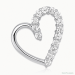 Sterling Silver Rhodium-plated CZ Heart Pendant - Lifestyle View