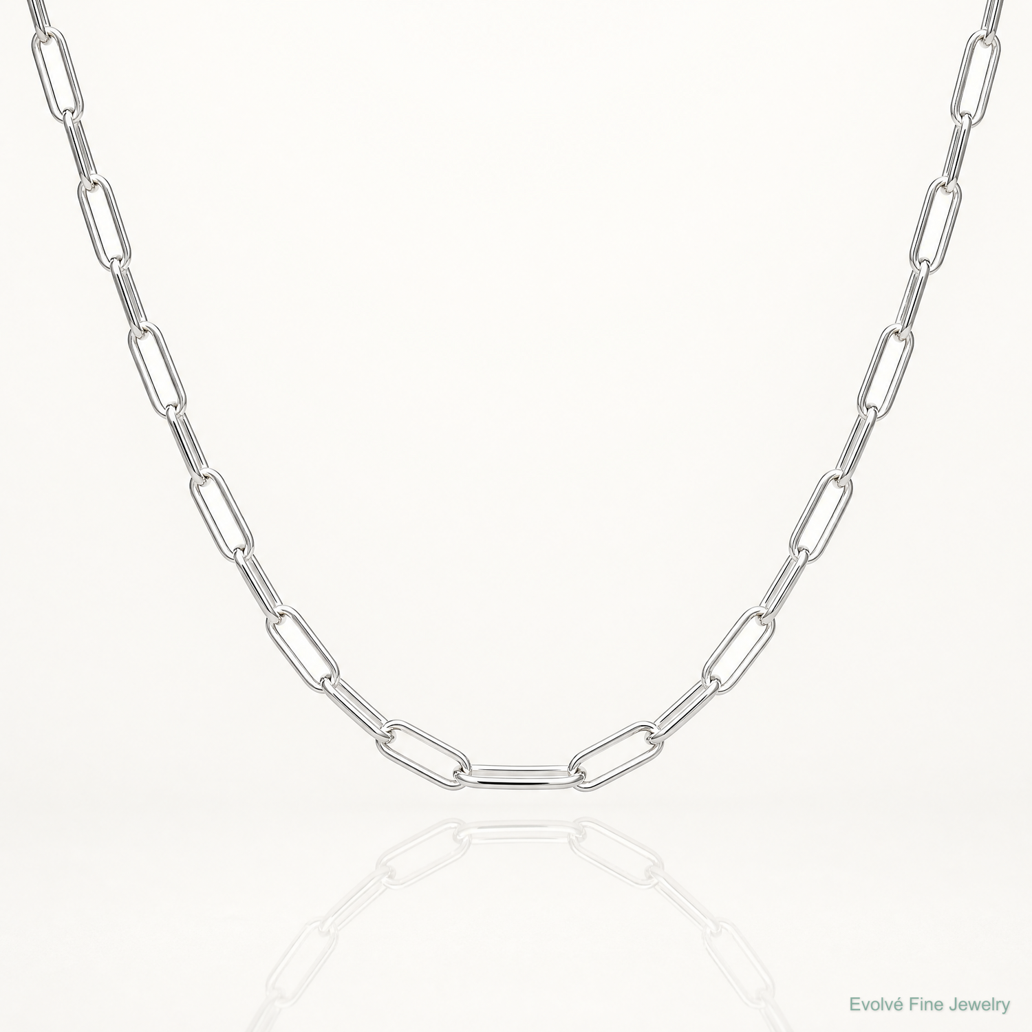 Sterling Silver Polished 3.15mm Paperclip Chain - Lifestyle View