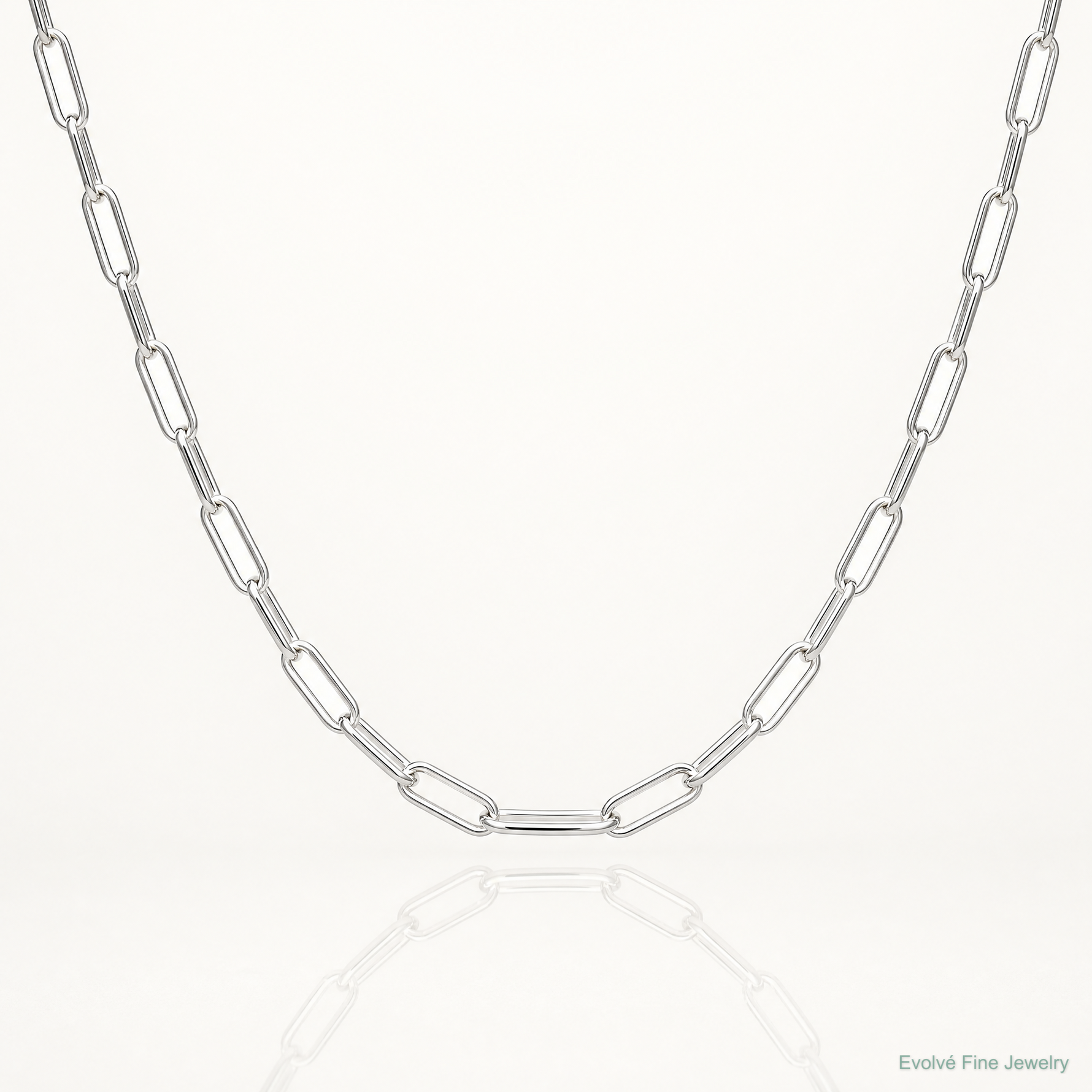 Sterling Silver Polished 3.15mm Paperclip Chain - Lifestyle View