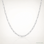 Sterling Silver Rhodium-plated Polished 3.15mm Paperclip Chain - Lifestyle View
