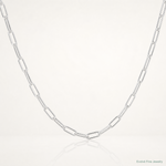 Sterling Silver Polished 3.5mm Paperclip Chain - Lifestyle View