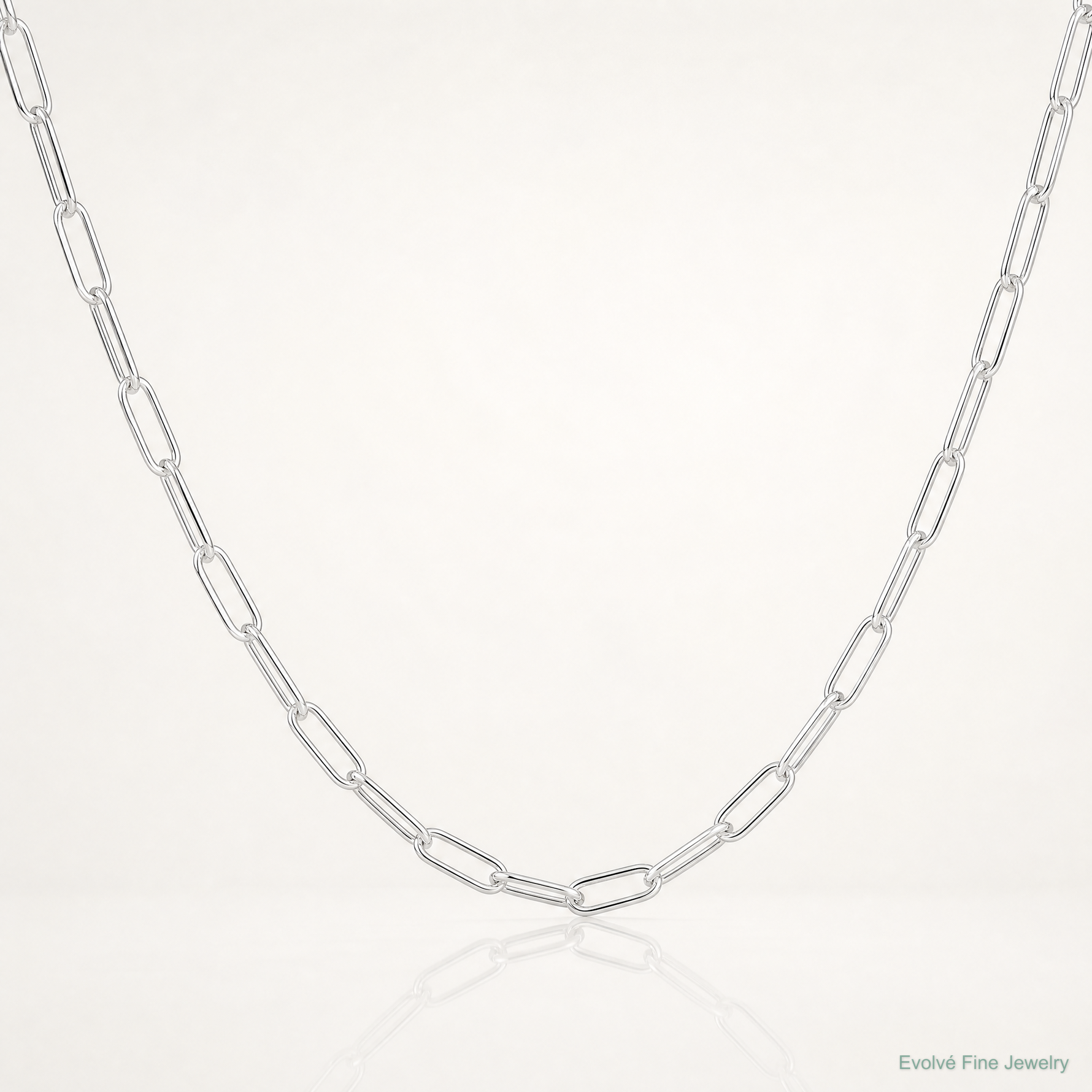 Sterling Silver Polished 3.5mm Paperclip Chain - Lifestyle View