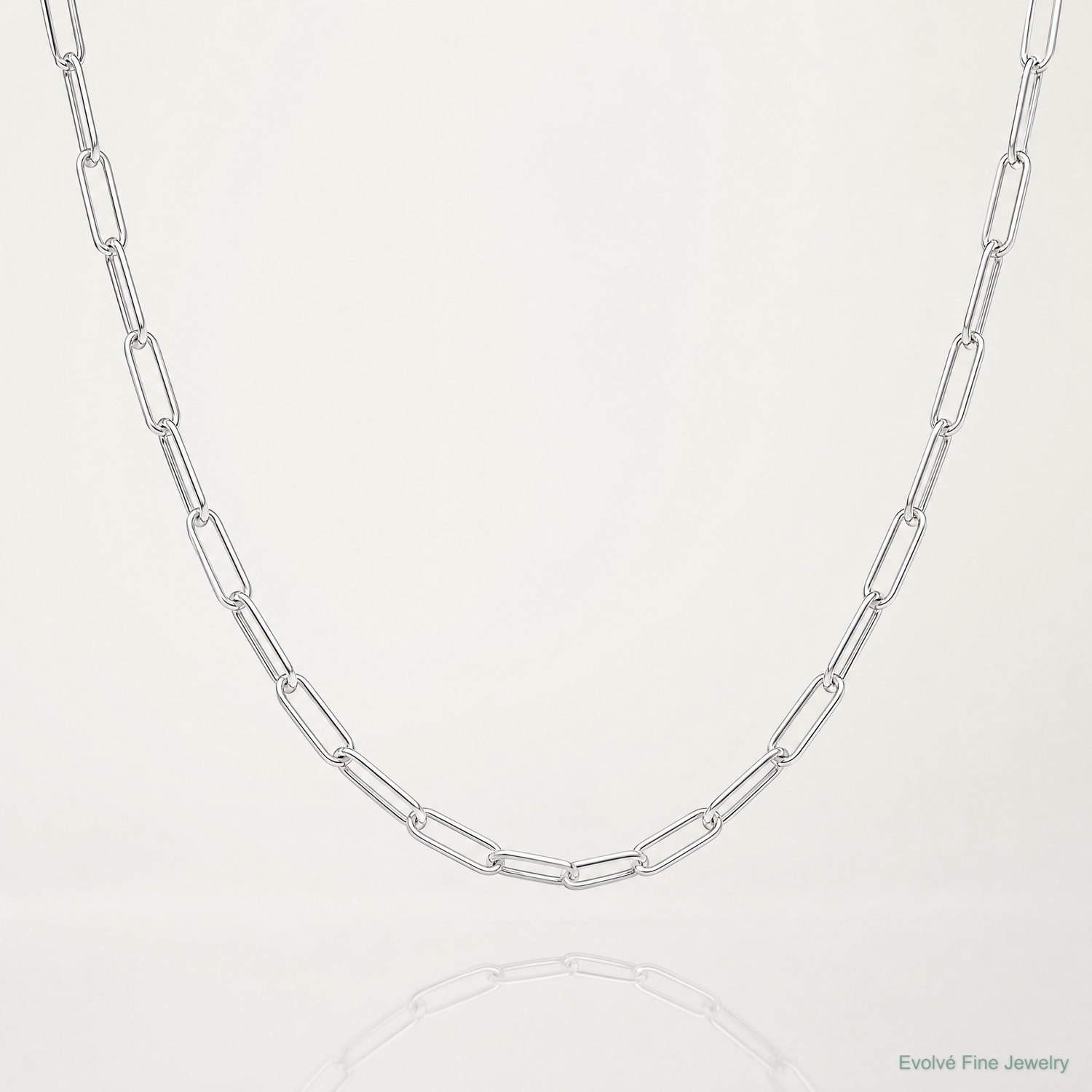 Sterling Silver Polished 4.5mm Paperclip Chain - Lifestyle View