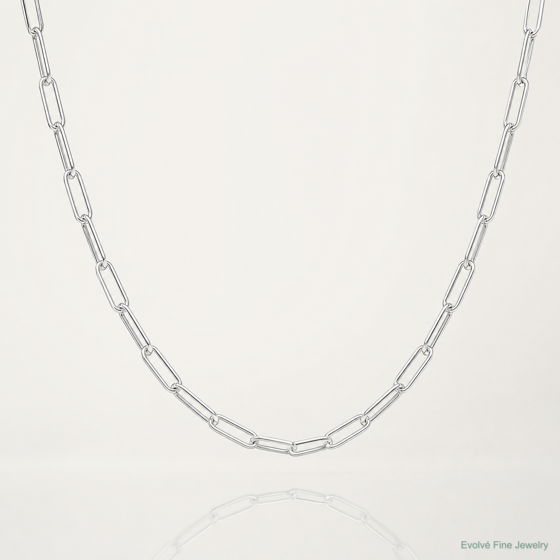 Sterling Silver Polished 4.5mm Paperclip Chain - Lifestyle View