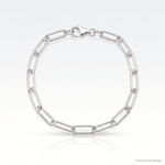 Sterling Silver Rhodium-plated Polished 4.5mm Paperclip Chain - Lifestyle View