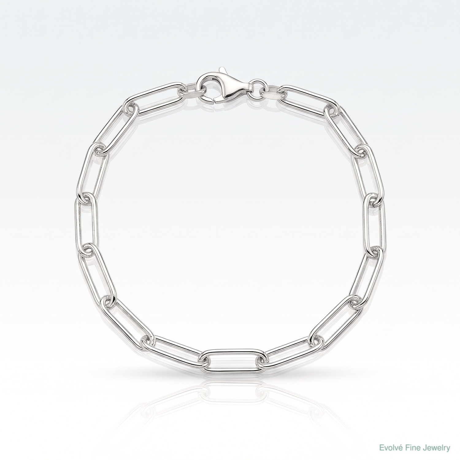 Sterling Silver Rhodium-plated Polished 4.5mm Paperclip Chain - Lifestyle View