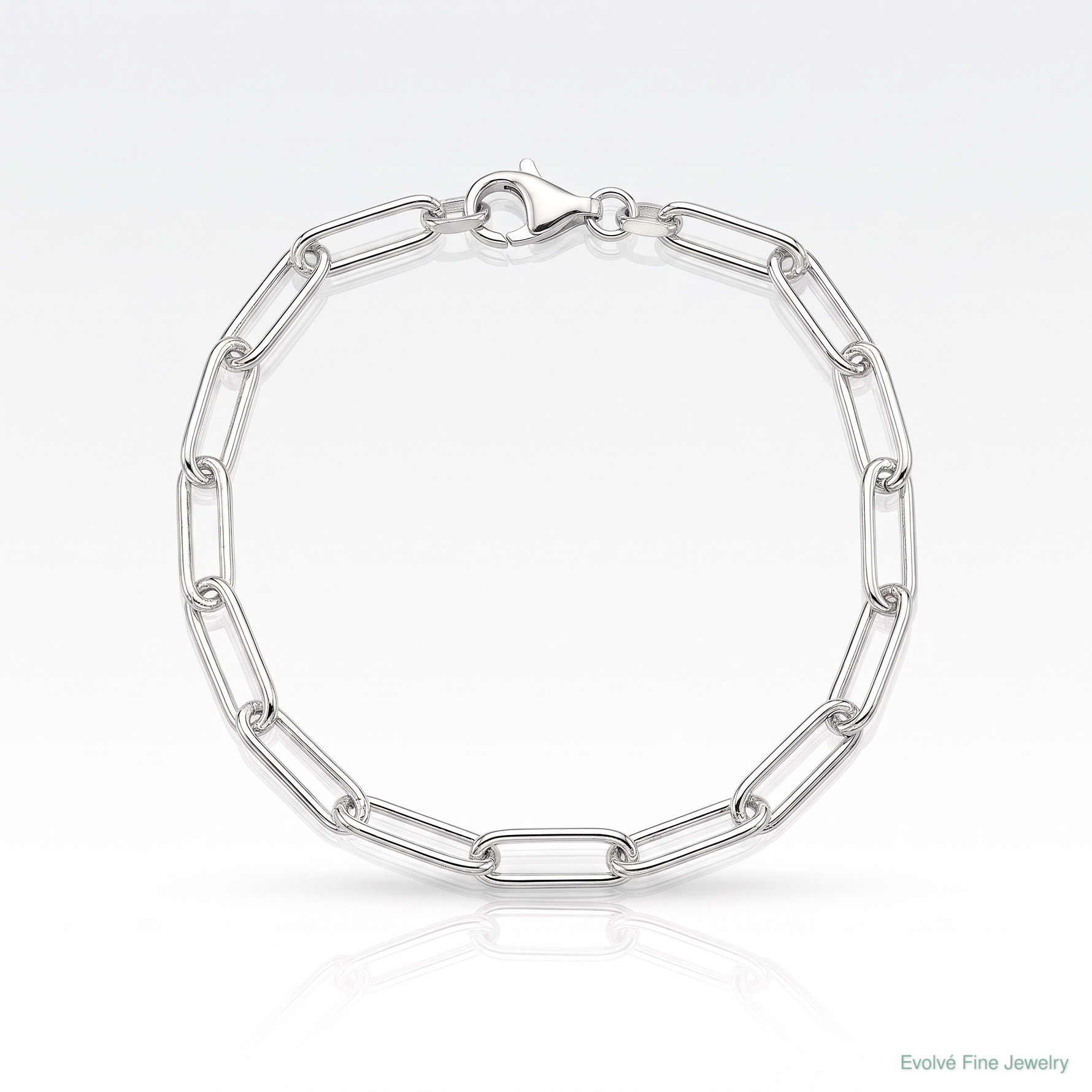 Sterling Silver Rhodium-plated Polished 4.5mm Paperclip Chain - Lifestyle View