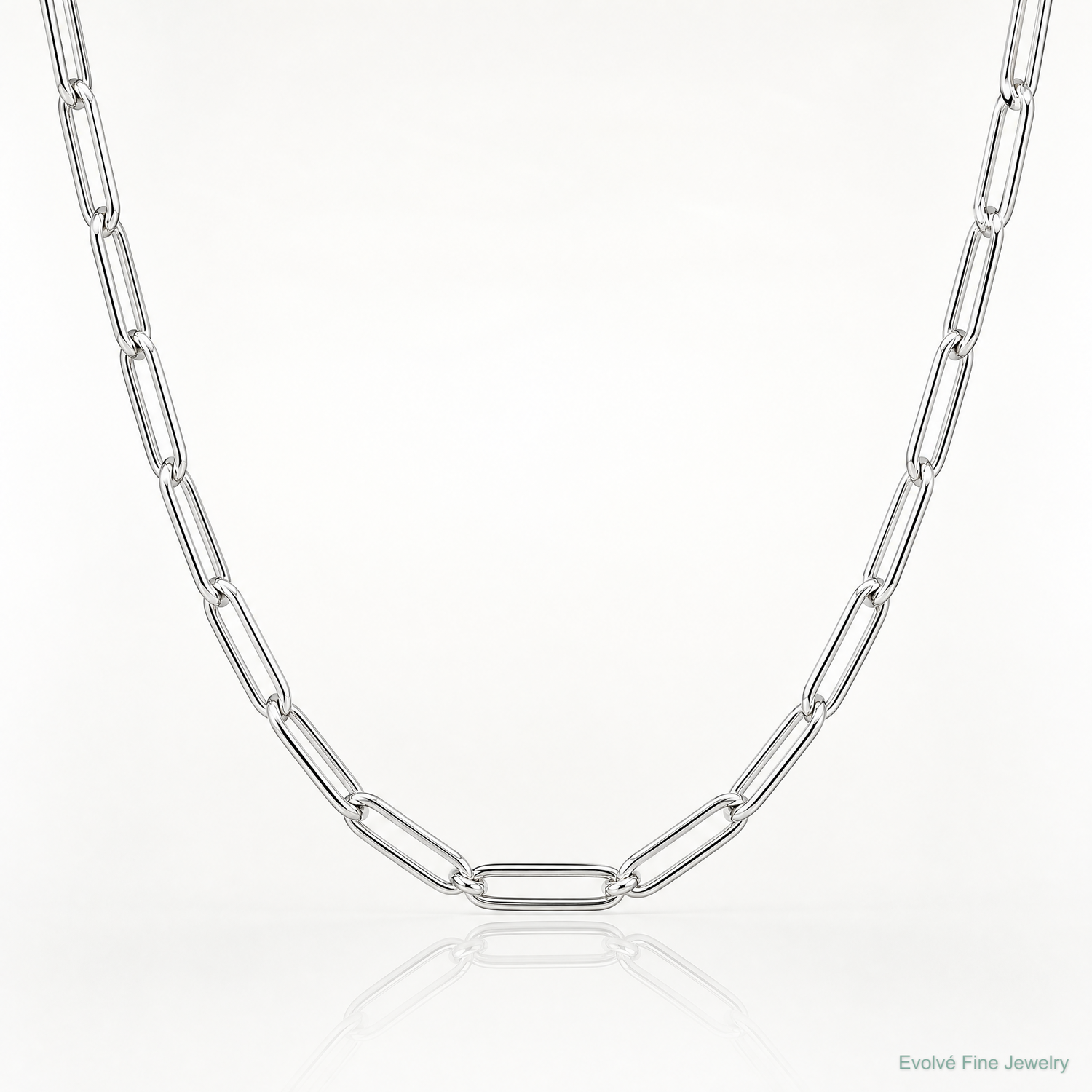 Sterling Silver Polished 5.5mm Paperclip Chain - Lifestyle View
