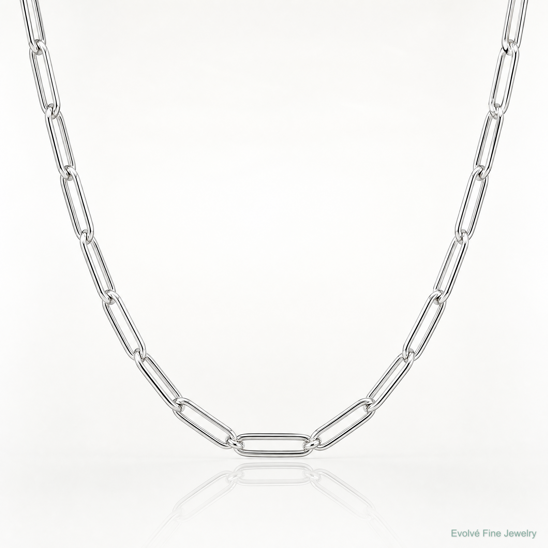 Sterling Silver Polished 5.5mm Paperclip Chain - Lifestyle View