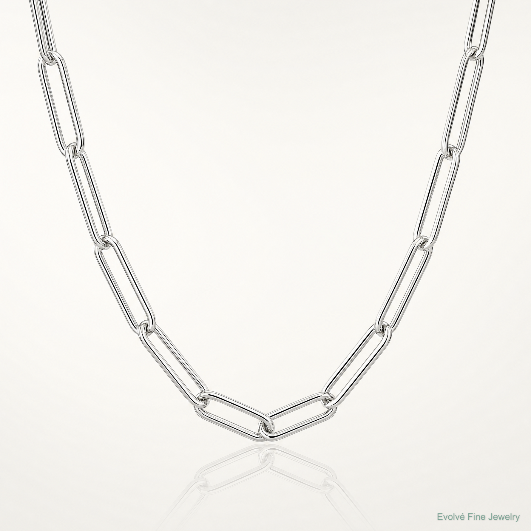 Sterling Silver Polished 6.5mm Paperclip Chain - Lifestyle View