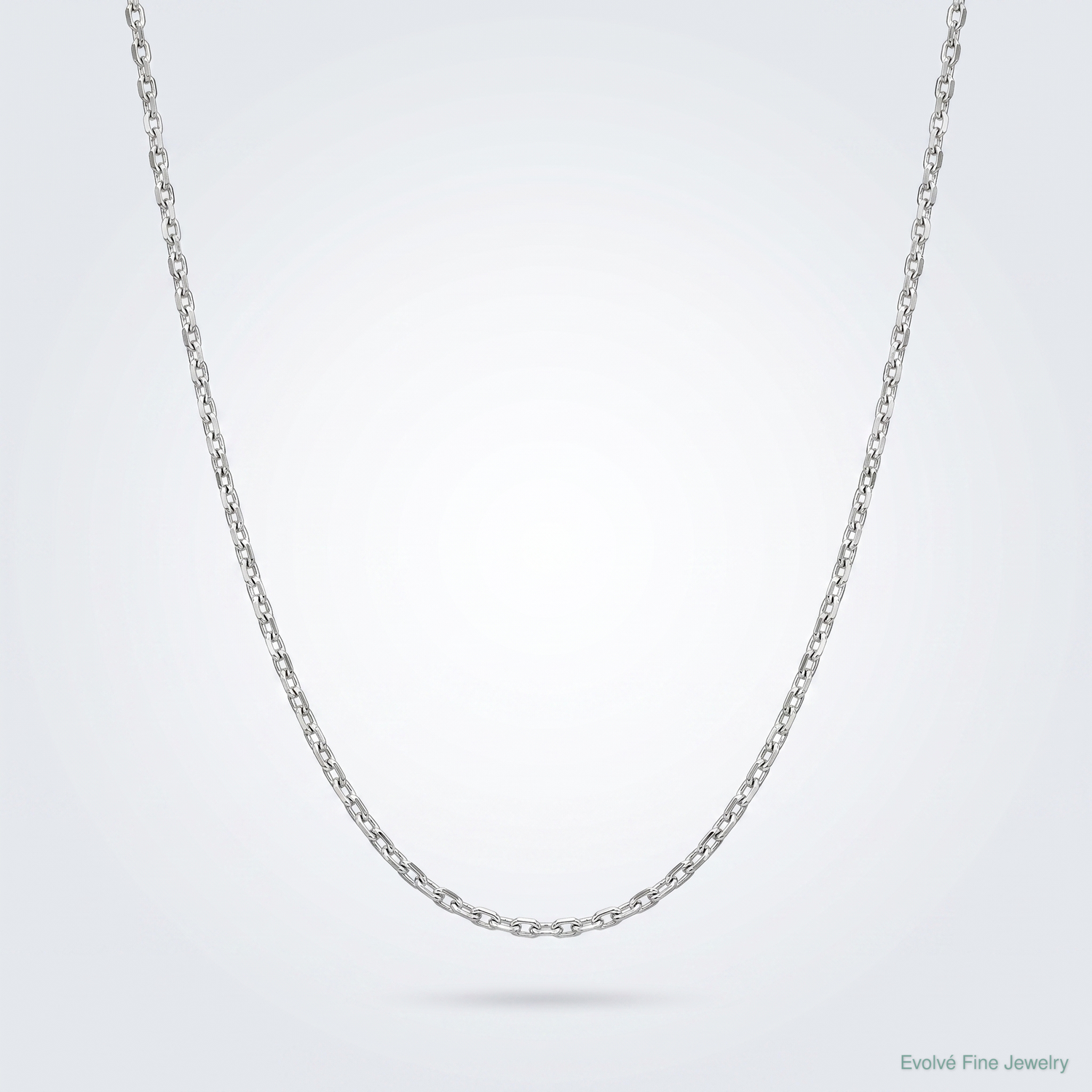 Sterling Silver 1mm 8 Sided D/C Cable Chain - Lifestyle View