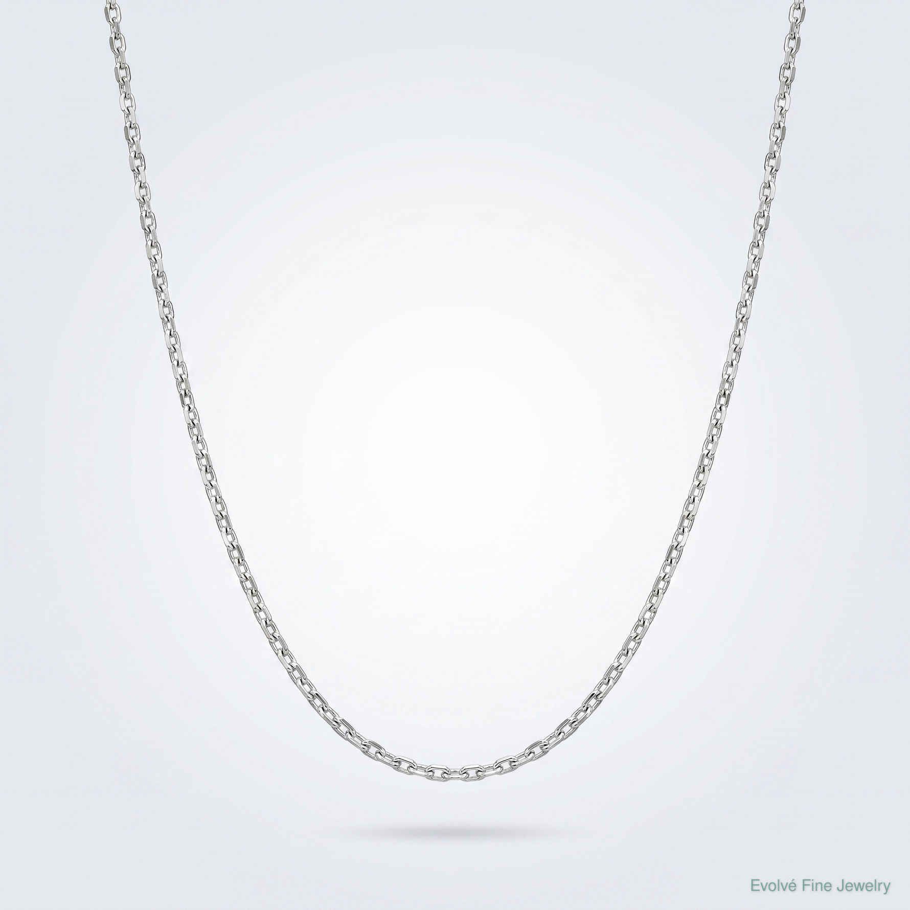 Sterling Silver 1mm 8 Sided D/C Cable Chain - Lifestyle View
