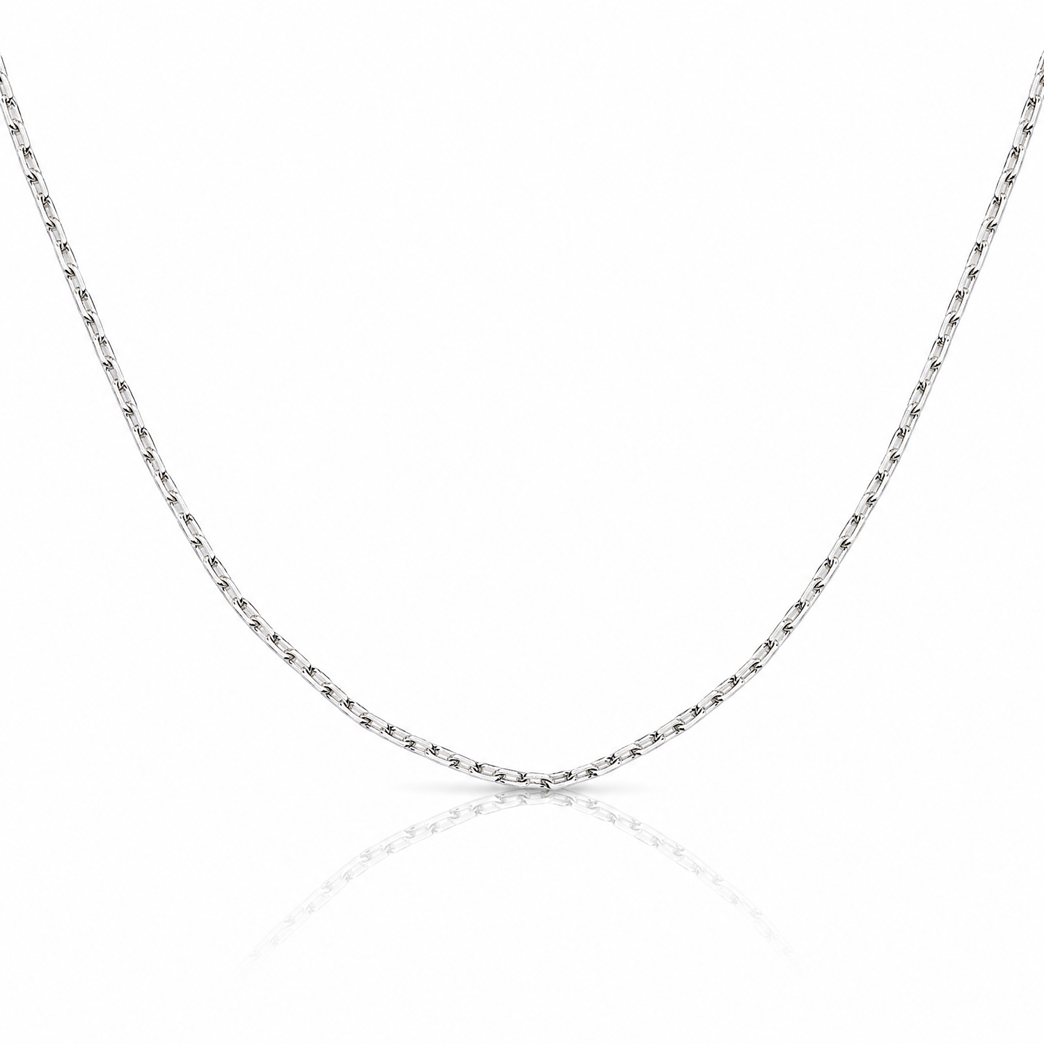 Sterling Silver 1.65mm Diamond-cut Long Link Cable Chain - Lifestyle View