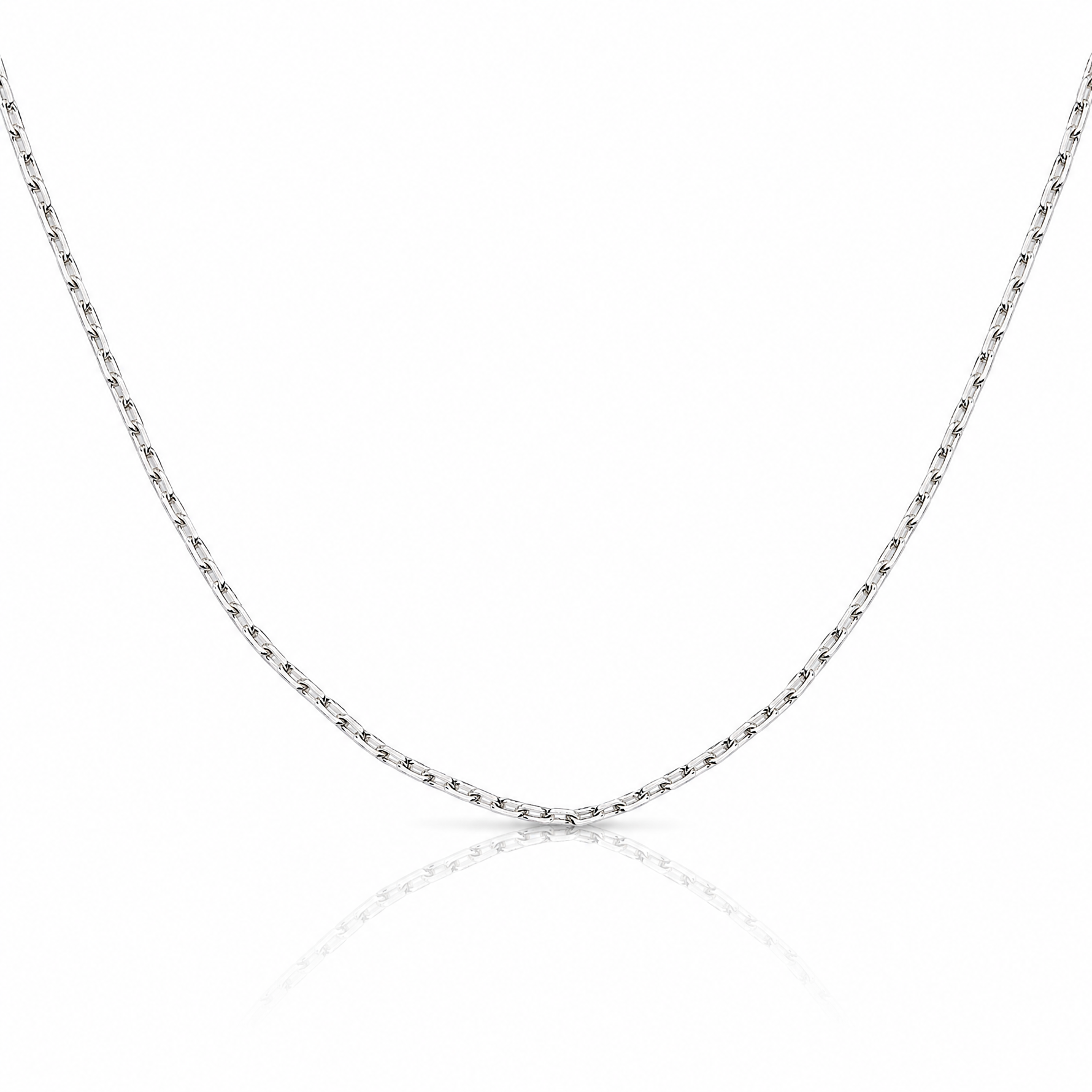 Sterling Silver 1.65mm Diamond-cut Long Link Cable Chain - Lifestyle View