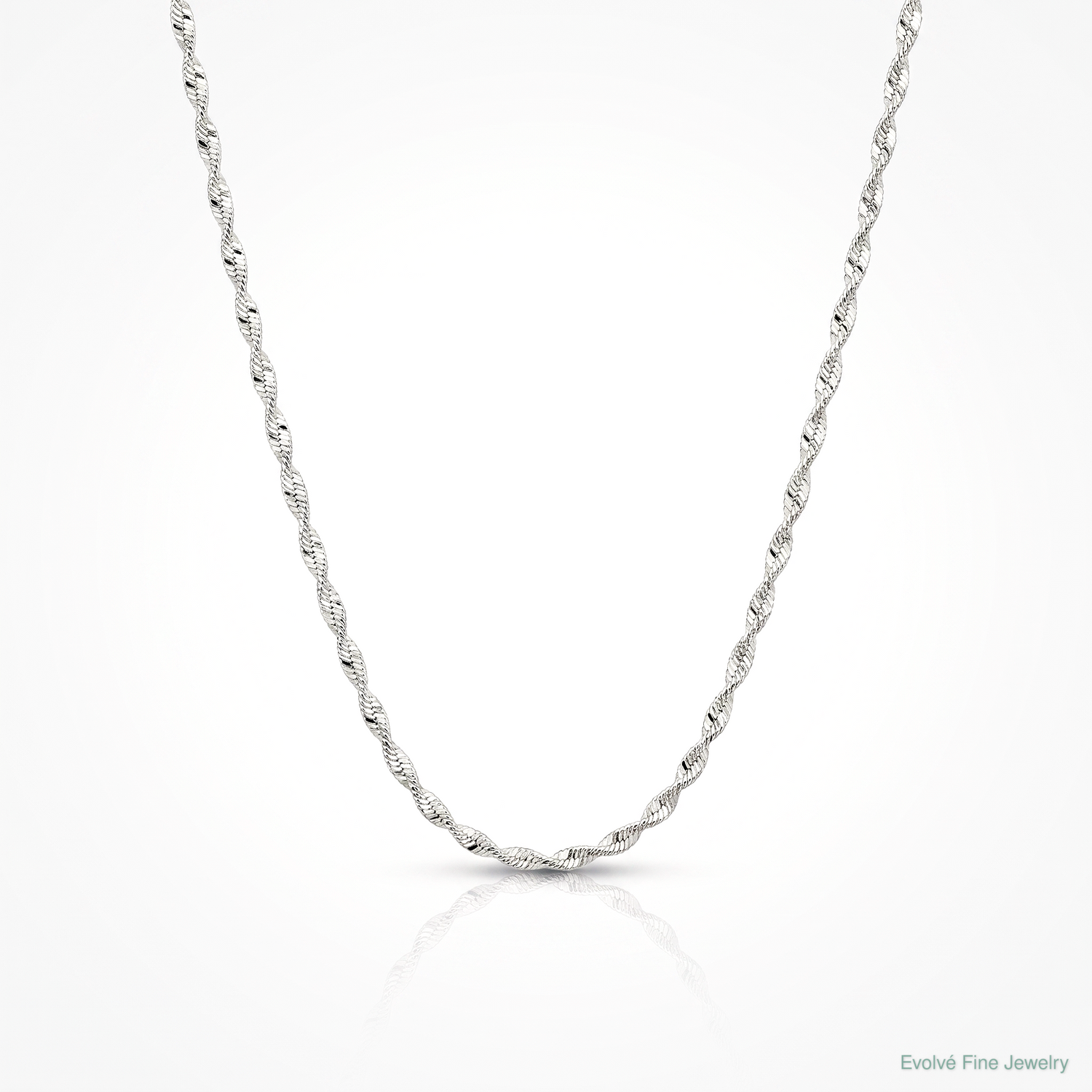 Sterling Silver 1.65mm Twisted Herringbone Chain - Lifestyle View