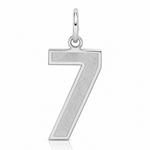 Sterling Silver/Rhodium-plated Satin Number 7 Charm - Lifestyle View