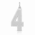 Sterling Silver/Rhodium-plated Satin Number 4 Charm - Lifestyle View