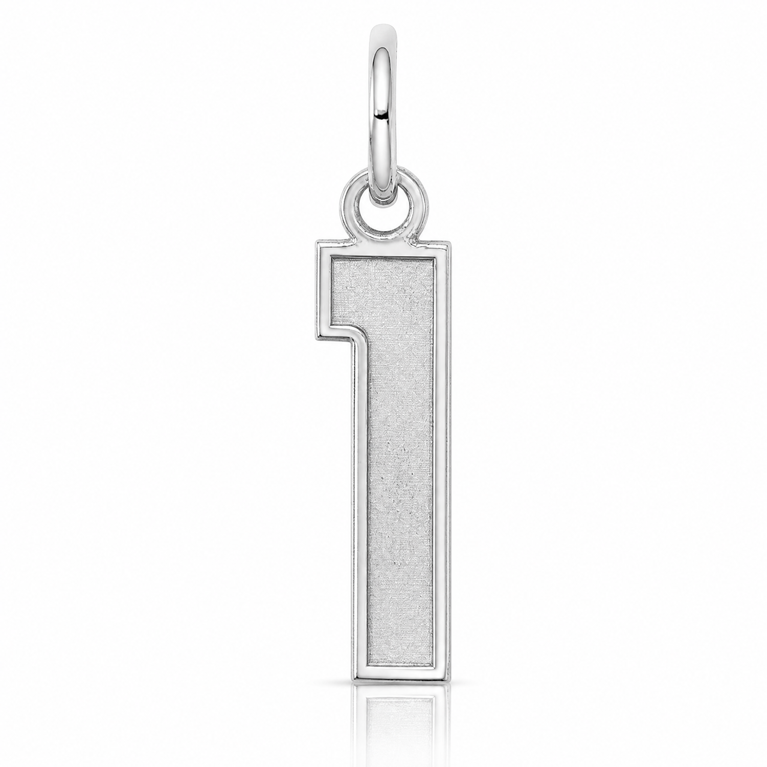 Sterling Silver/Rhodium-plated Satin Number 1 Charm - Lifestyle View