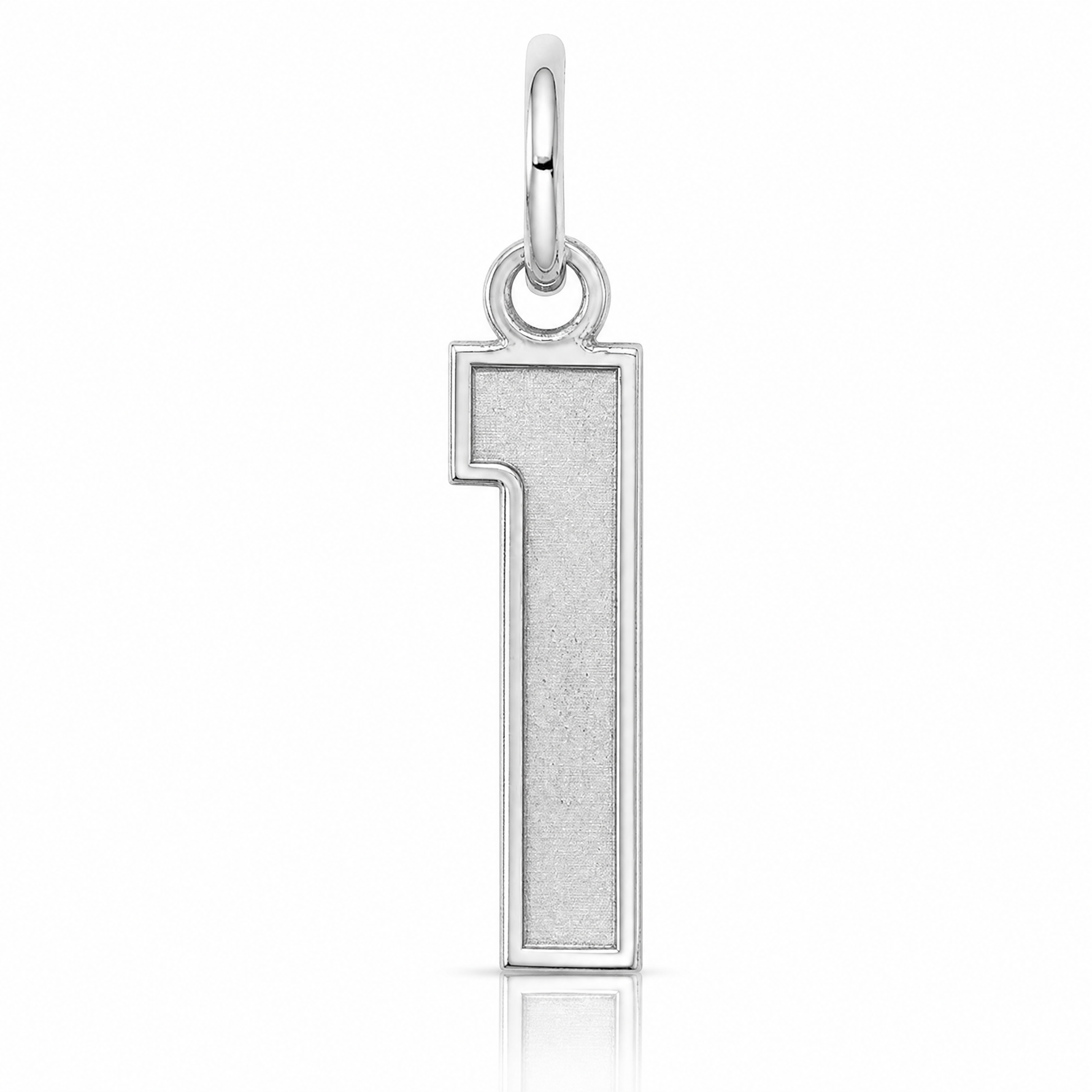 Sterling Silver/Rhodium-plated Satin Number 1 Charm - Lifestyle View