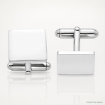 Sterling Silver Rhodium Plated Square Cuff Links - Lifestyle View