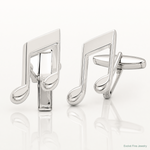 Sterling Silver Music Note Cuff Links - Lifestyle View