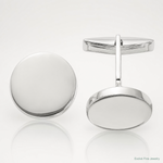 Sterling Silver Polished Round Cuff Links - Lifestyle View